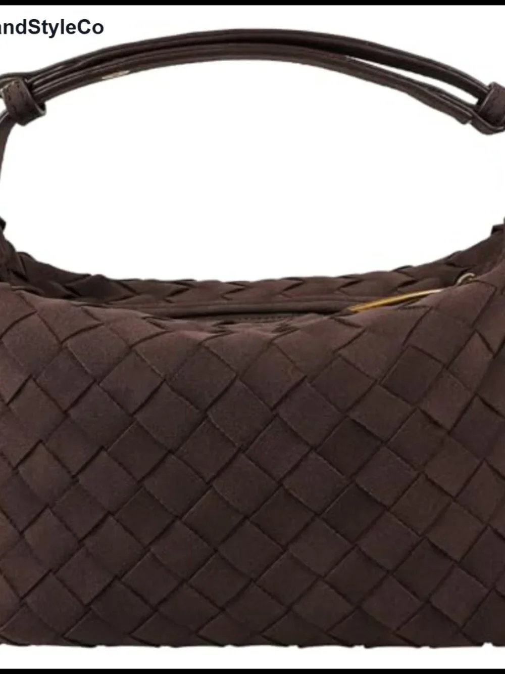 Faux Suede Woven Hobo Handbag Women Shoulder Bag Mini Purse